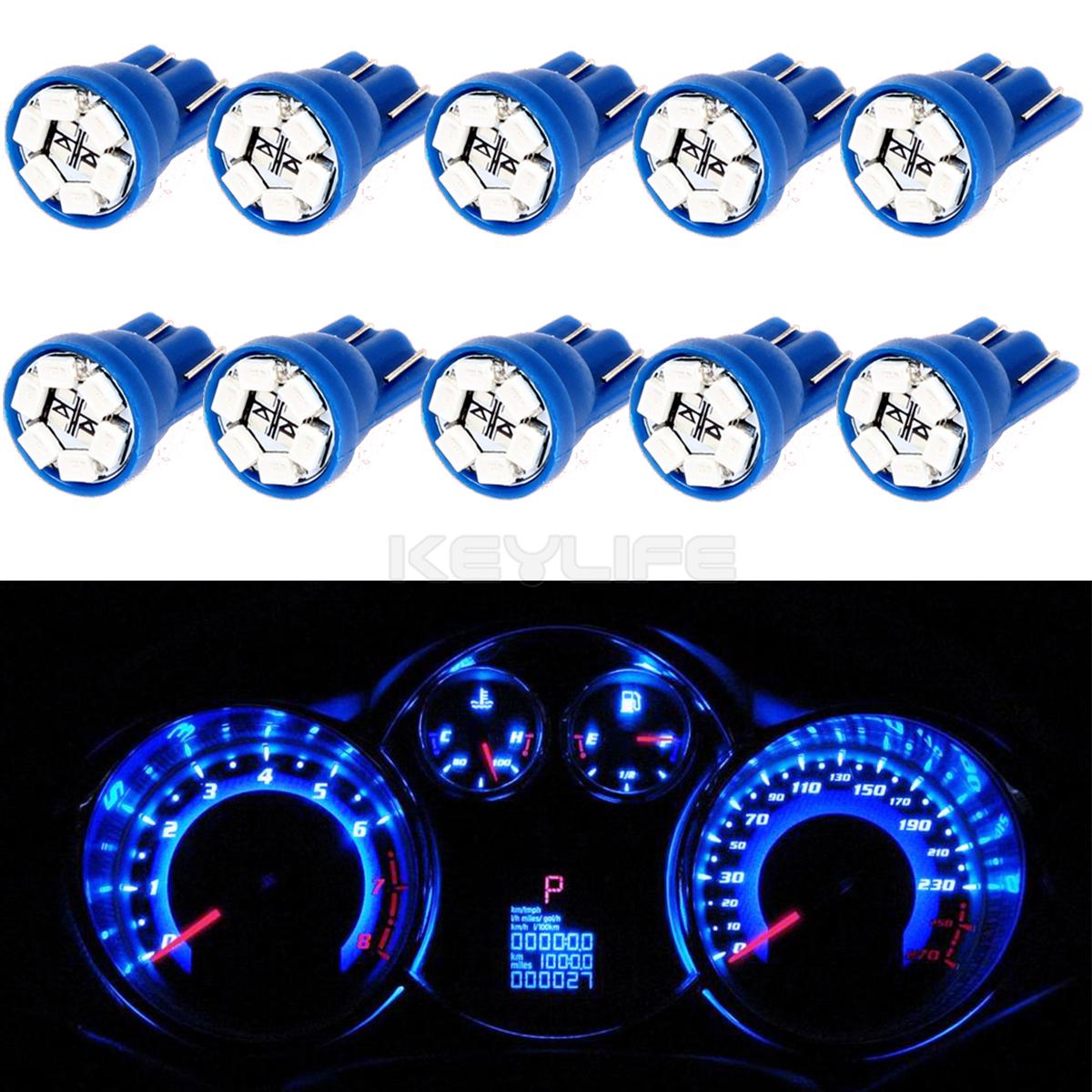 10x Blue LED Instrument Panel Lights T10 194 Dashboard Lamp for Toyota