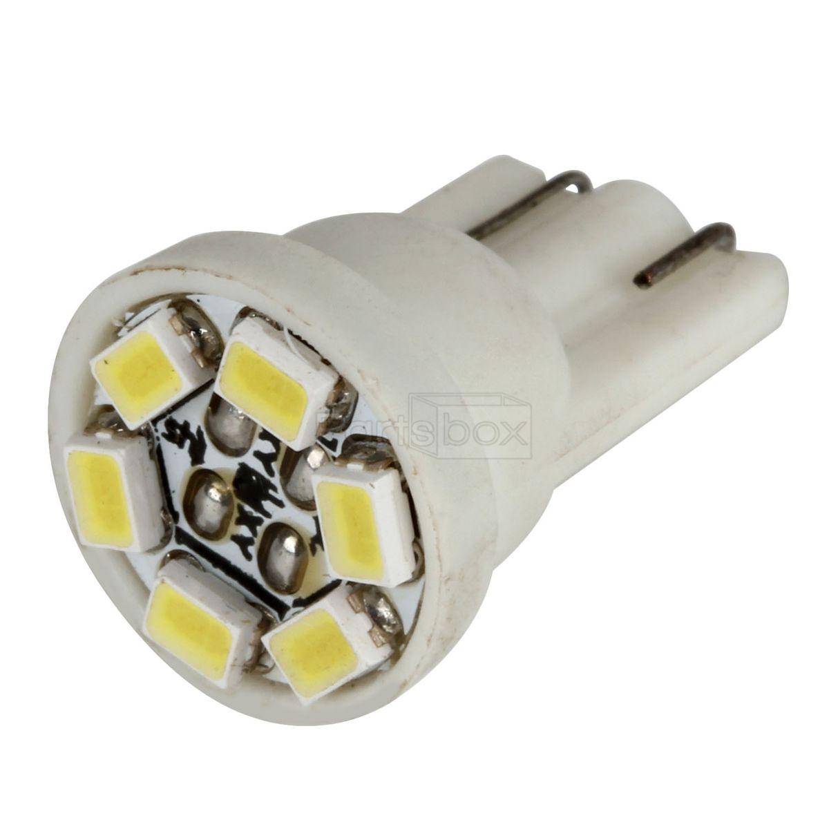 10pcs White 6 SMD 168 194 2825 1210 LED Bulbs For License Plate Lights