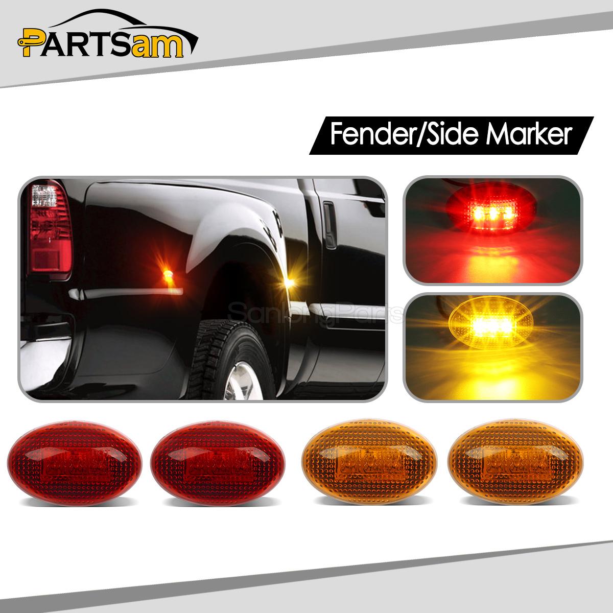 Sell Dually Bed Fender Side Marker Lights For LED Ford F350 F450 F550 Red Amber Truck In Rowland - Foto 10
