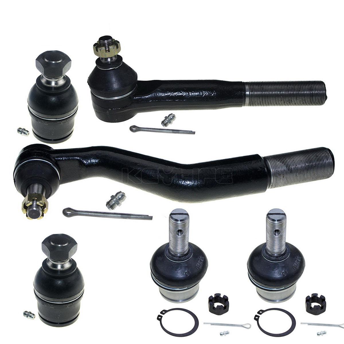 6 PCS Front Ball Joint Tie Rod End for 9904 FORD F250 F350 SUPER