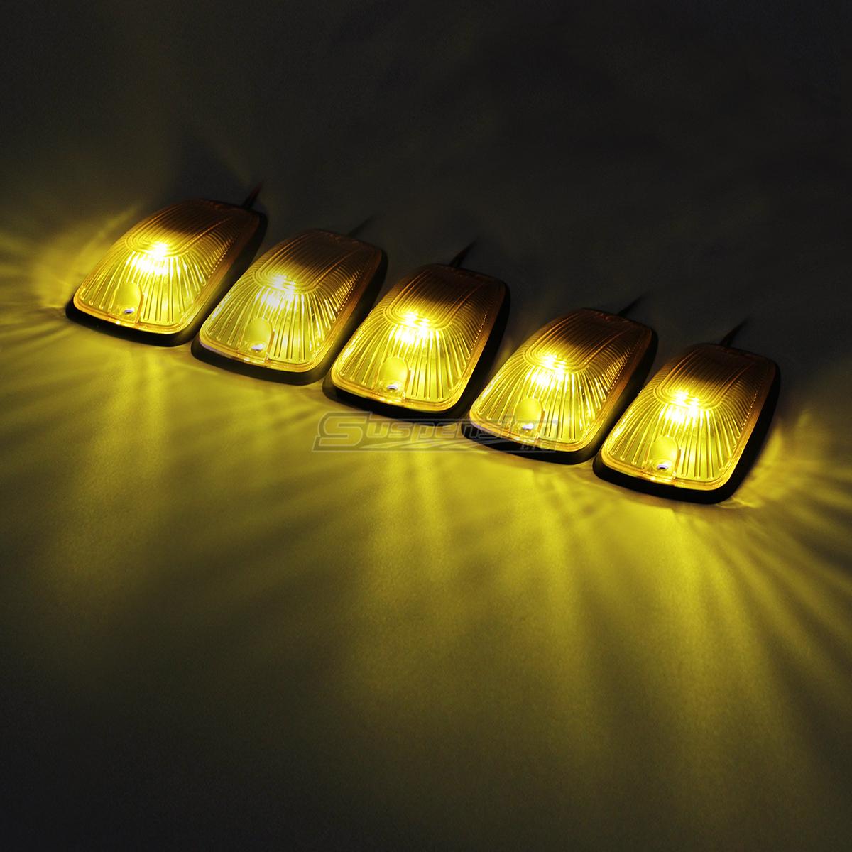 5pc Amber Roof Cab Marker Lights Amber LED Assembly for 20032009 C4500