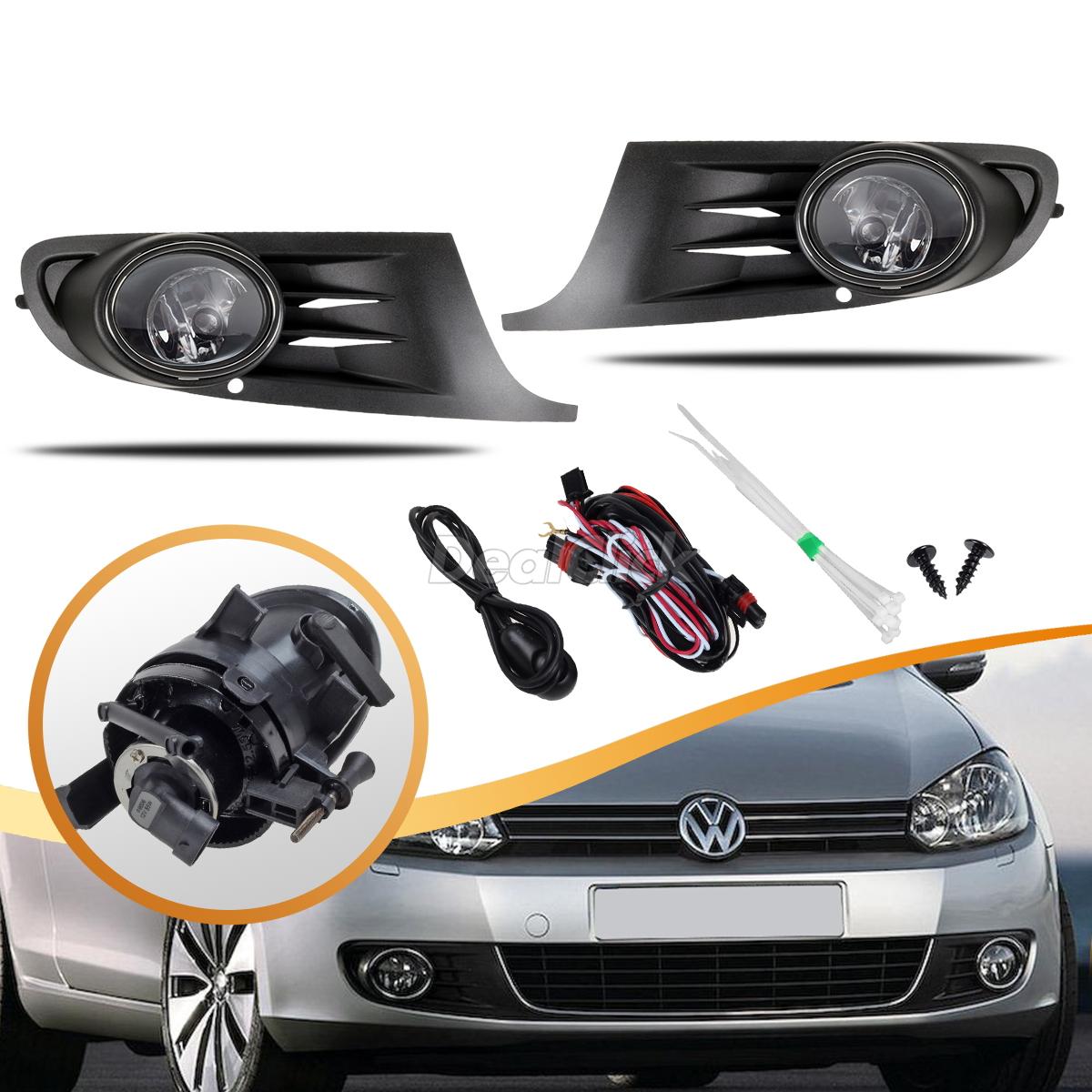 Front Bumper Fog Lights Lamp Grille For 20102012 VW Jetta Golf MK6 TDI