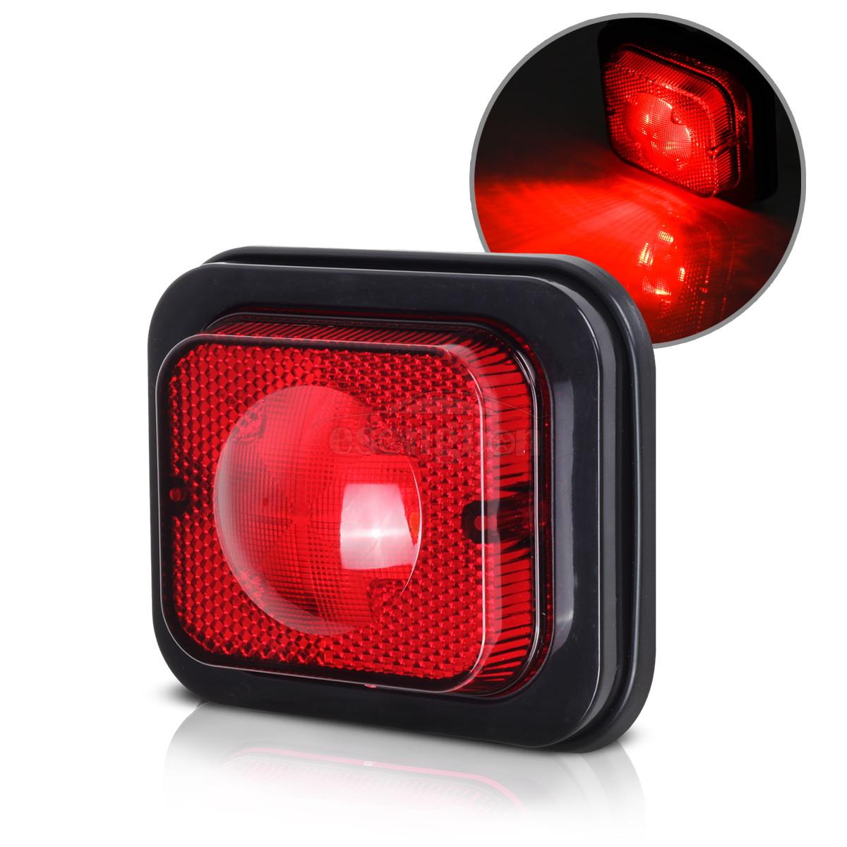 Truck Boat Trailer Side Marker Light LED Submersible Rectangle 4 LED