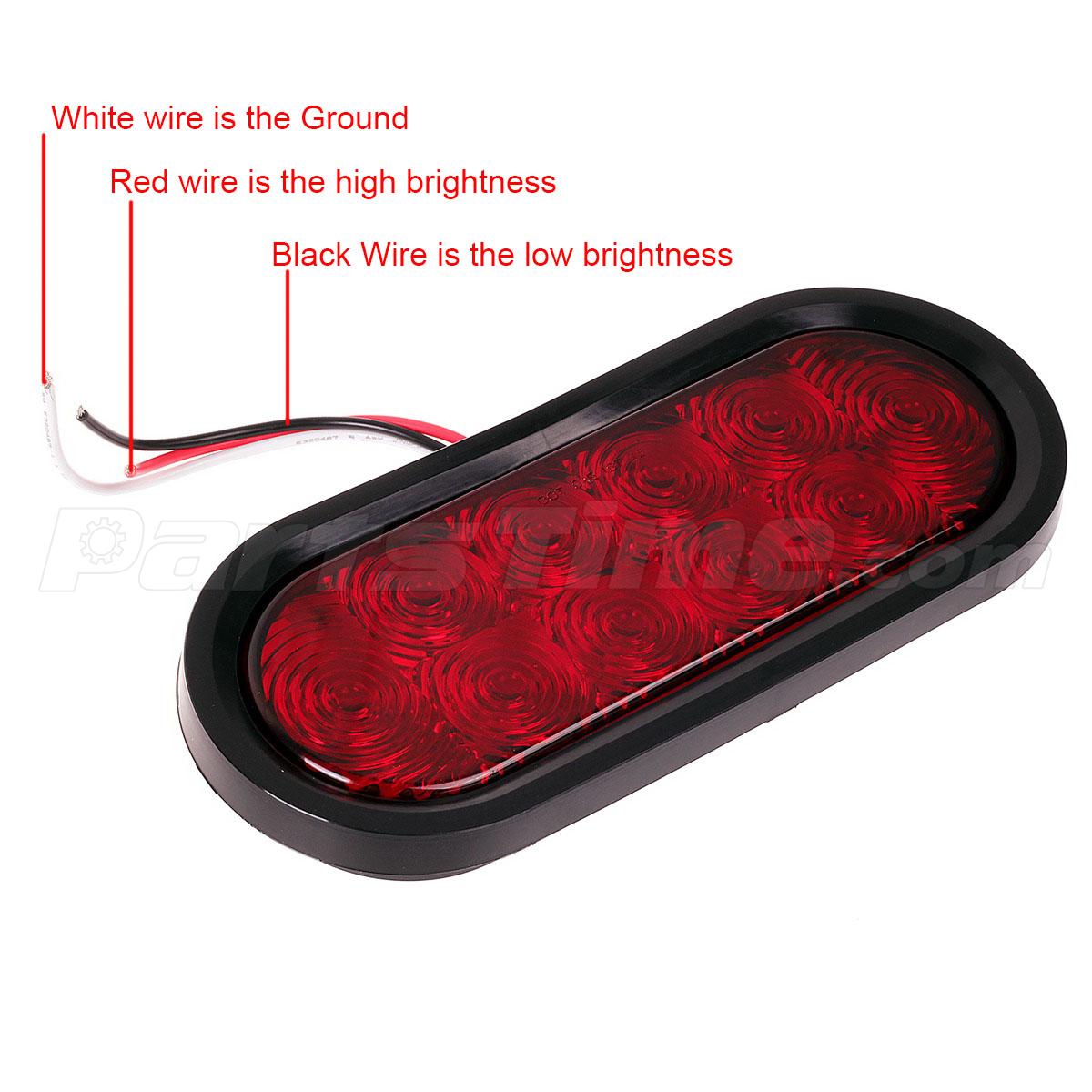 2 Red 6 Oval Trailer Lights 10 LED Stop Turn Tail Truck Sealed Flush Mount - Foto 10