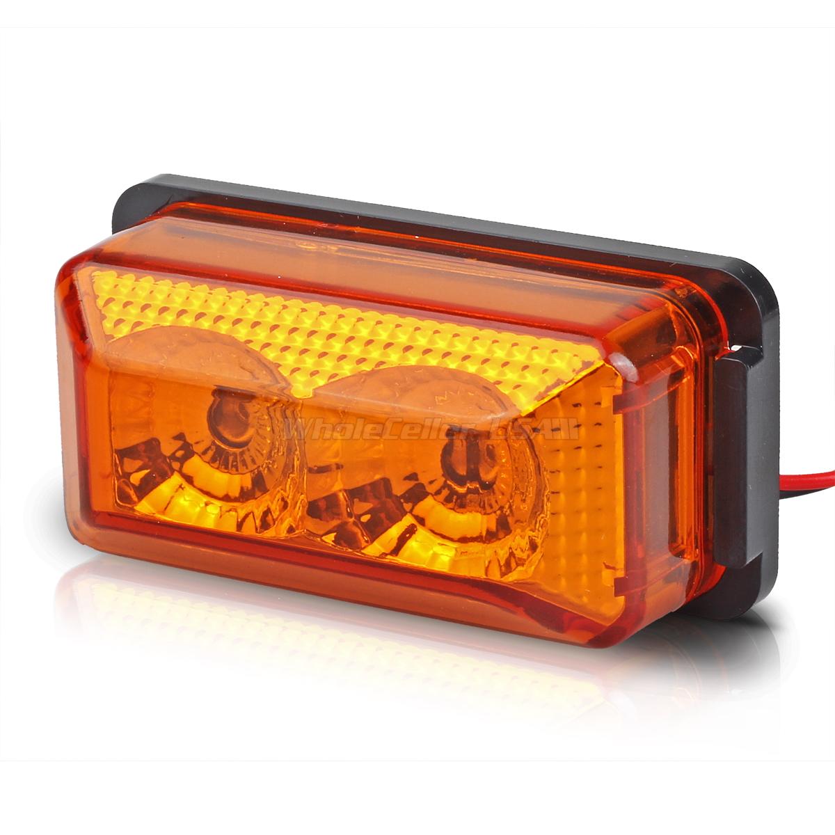 2x Submersible Led Marker Trailer Light Assembly Side Marker Sealed