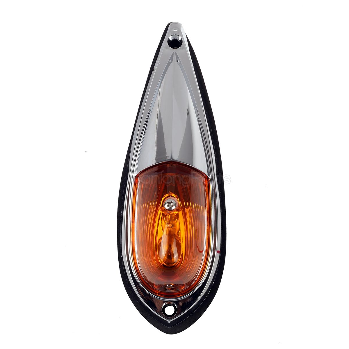 5x Universal Teardrop Style Amber Cab Roof Clearance Marker Lights kit