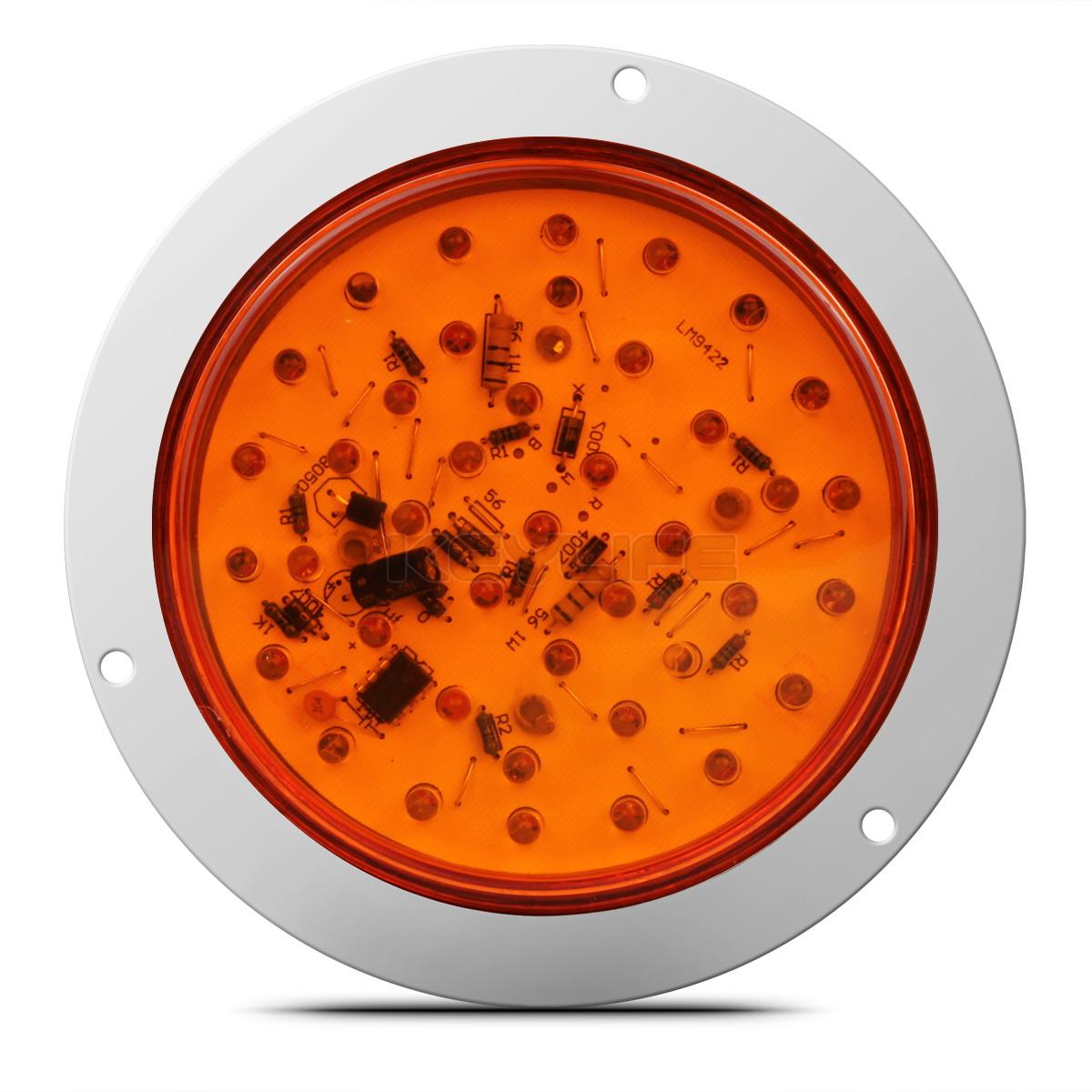 4 Inch 40 Led Round Amber Yellow Stop Tail Turn Signal