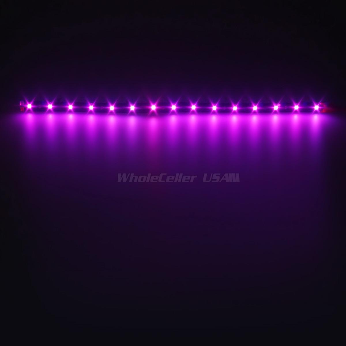 4pcs Pink Purple LED Strip Lights Interior Exterior Glow