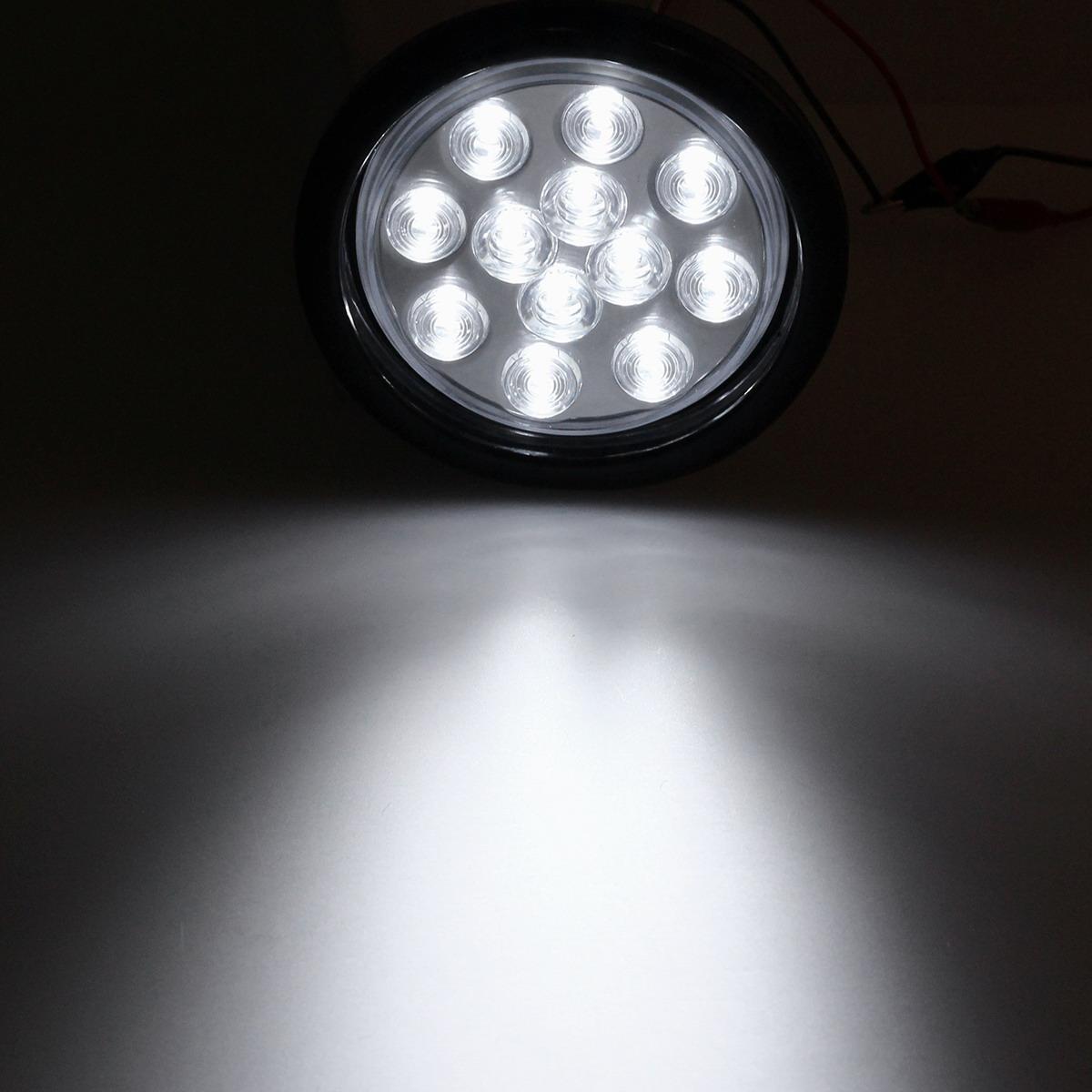 4 U0026quot Inch White 12 Led Round Backup Tail Truck Light W