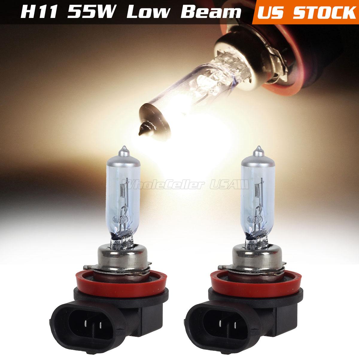 2x 55W halogen bulb H11 Low beam headlamp 4500K Night White for Volvo