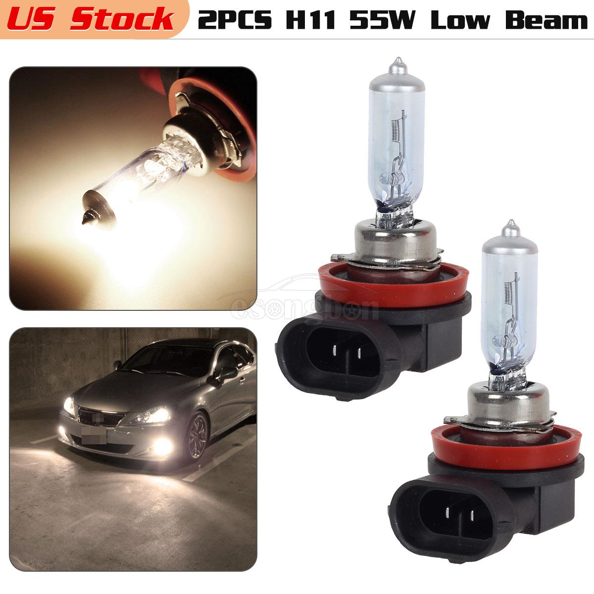 1pair H11 Low beam car headlight 55W Halogen bulb 6500K for Toyota 2011