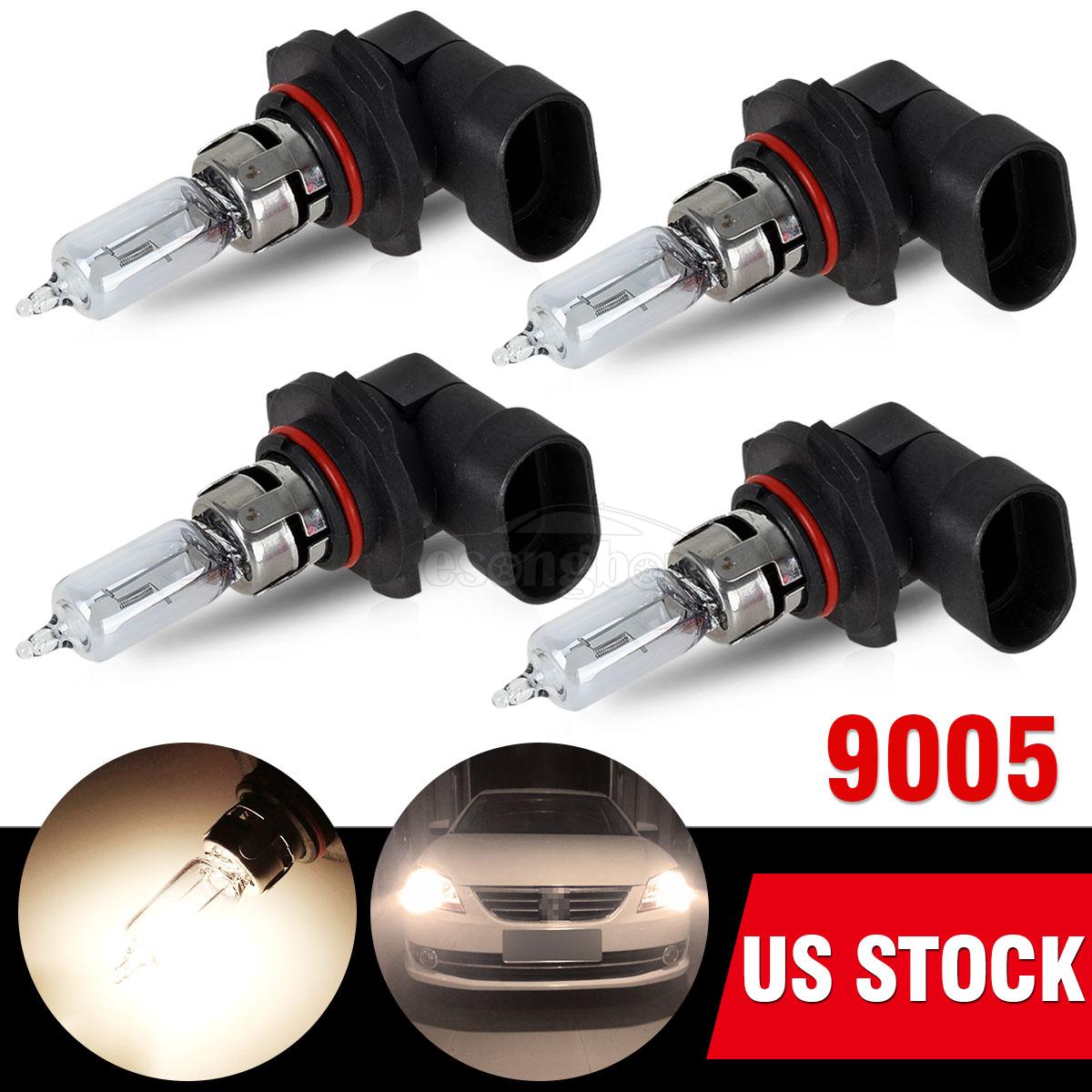 4x Halogen High beam bulb headlight 9005 HB3 65W 6500K Super white for