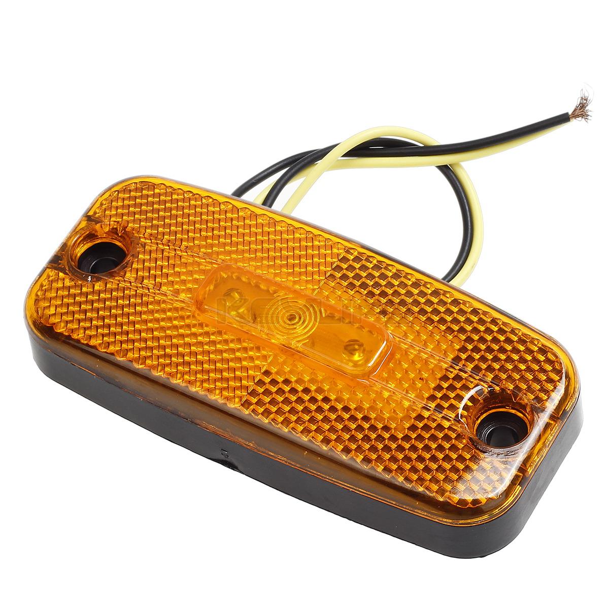 4.3" Boat Trailer Side Marker Light Amber with Reflector Side Auto