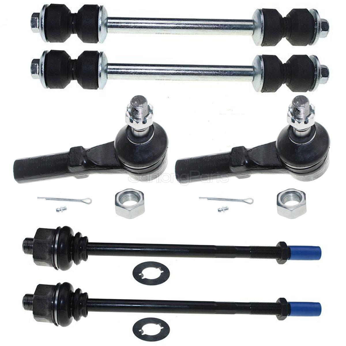 2 Inner 2 Outer tie rod end 2 Sway Bar links for Chevrolet Silverado 2500 HD