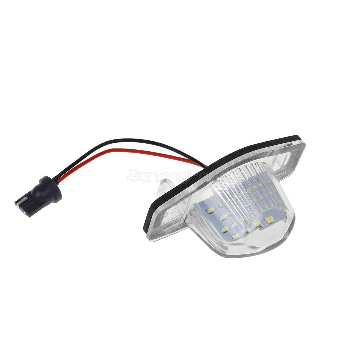 2x White LED Rear License Plate Light Lamp Assembly +194 T10 Socket for