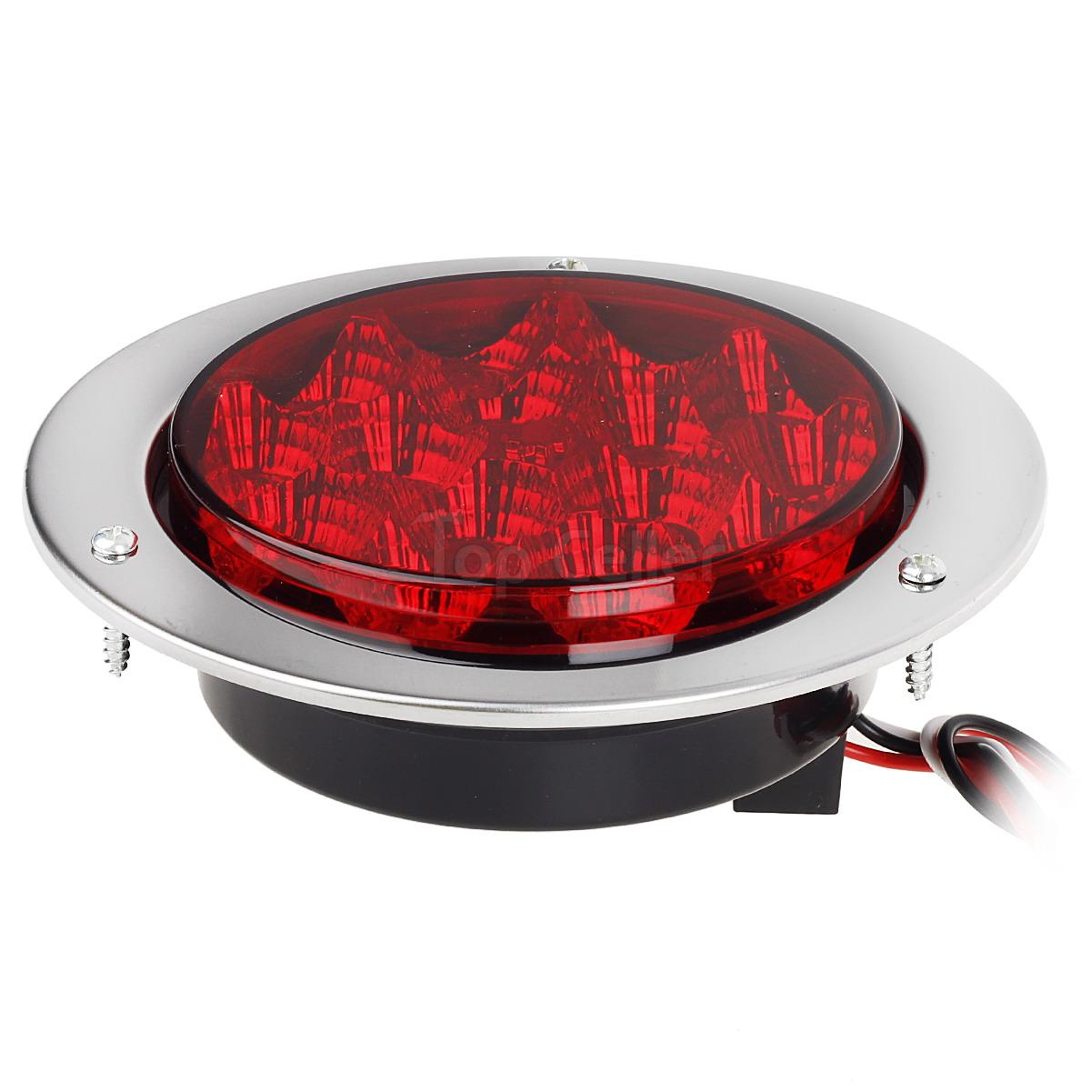 1pcs Red 15 Led 4 U0026quot Round Trailer Truck Stop Turn Brake