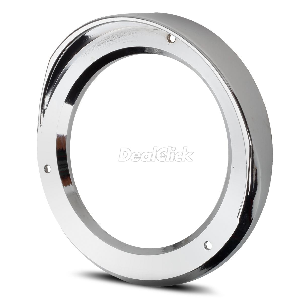 1pc Truck Trailer Stop Turn Tail Light 4" Round Chrome Bezels Cover for