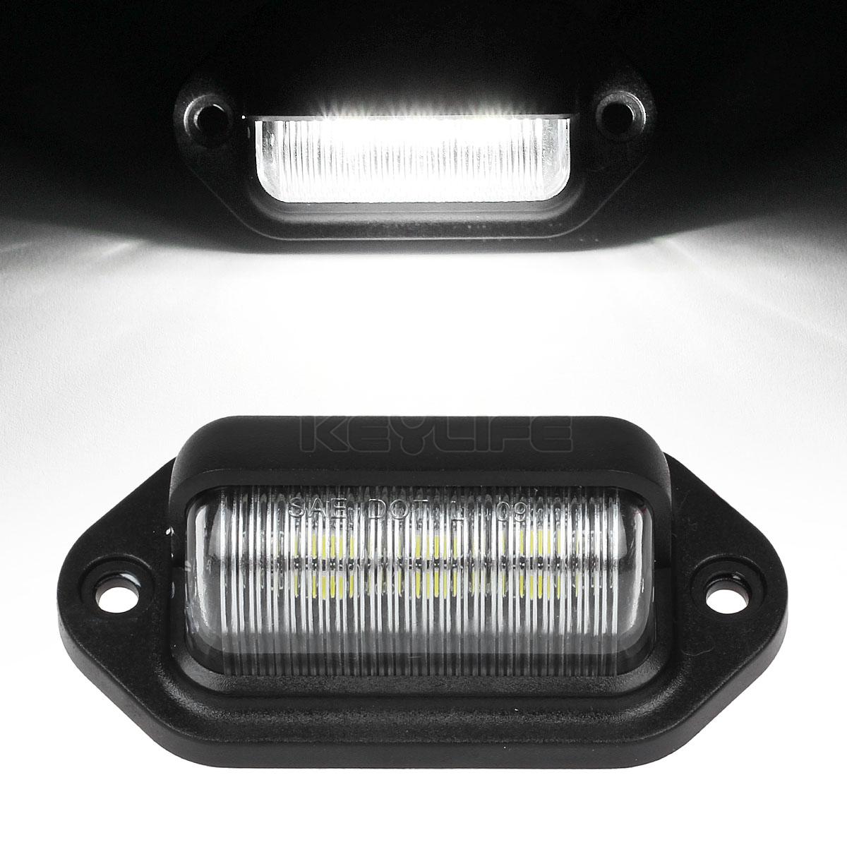 White 6SMD LED License Plate Tag Light Lamp RV Trailer Trucks Pickups