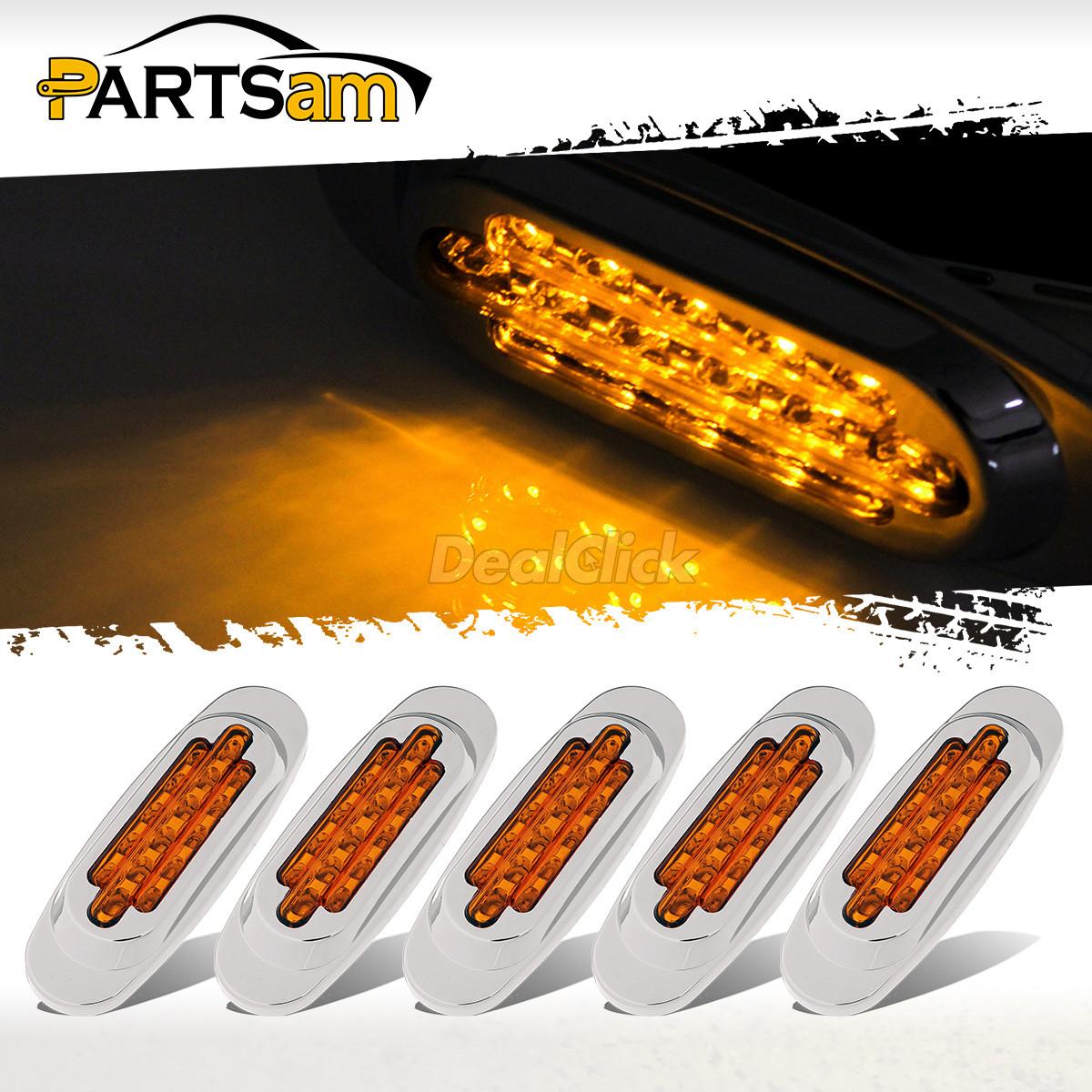 5x Amber Led Marker Light Clearance Light Dim Bright Function For Kenworth W900 6780