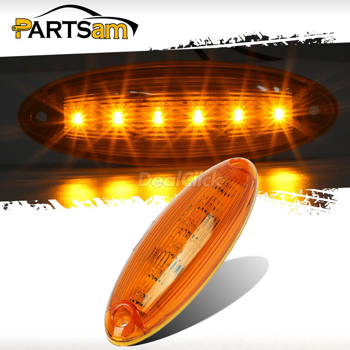 1x6 LED Amber Cab Marker Roof Top Clearance Light Lamp for Freightliner