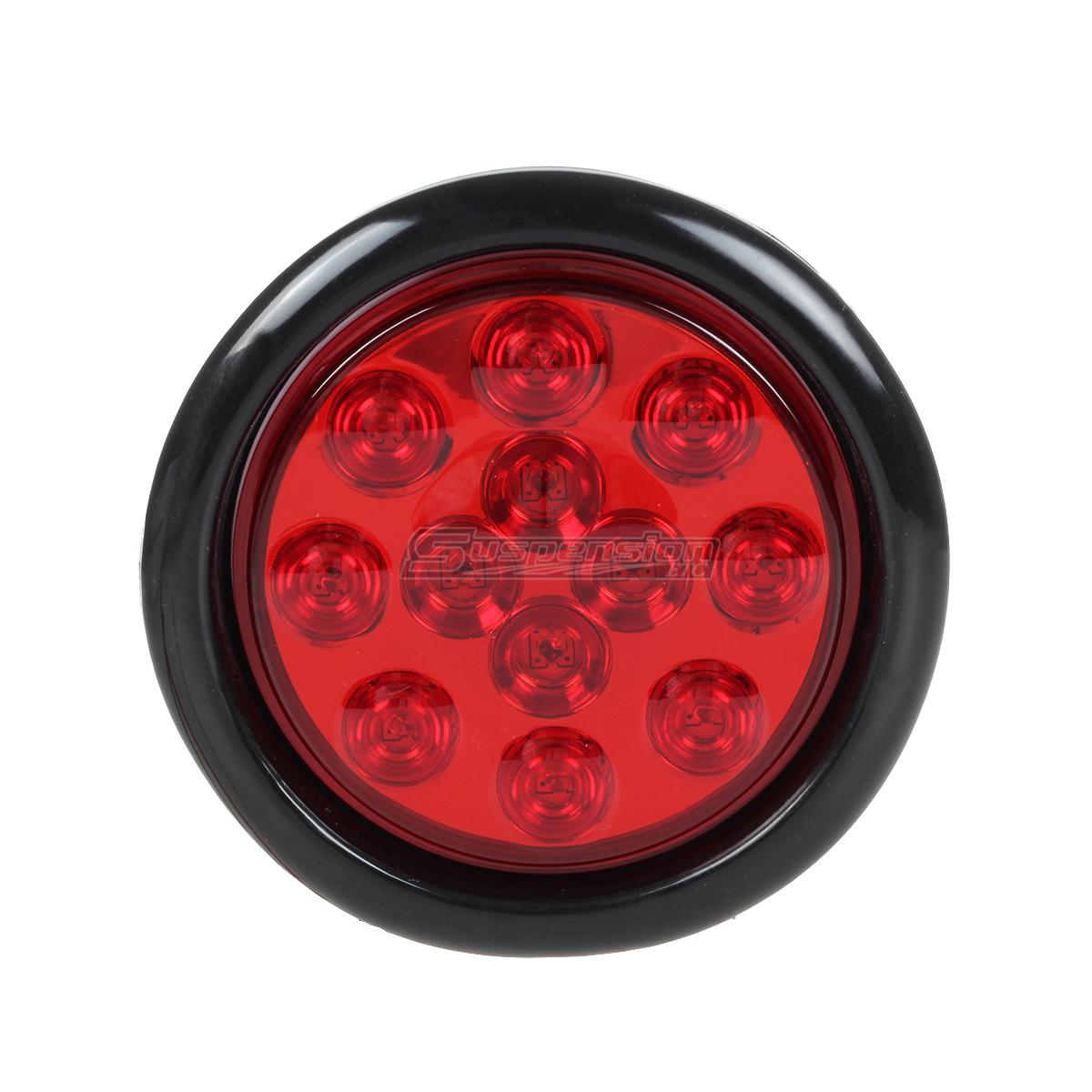 6pcs 4 U0026quot Red White Round 12 Led Stop Tail Turn Reverse