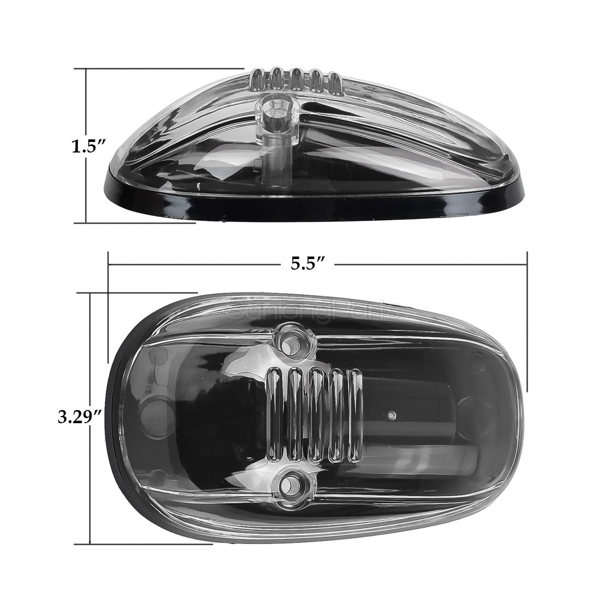 264145BK Clear Roof Cab Marker Light+W5W White LED for 9902 Dodge Ram
