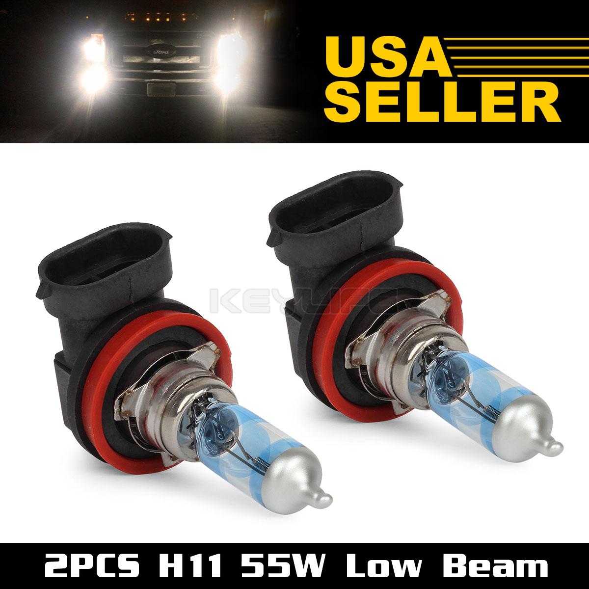 2x 5000K White H11 Headlight Low beam 55W DOT Compliant Halogen Replace bulb eBay