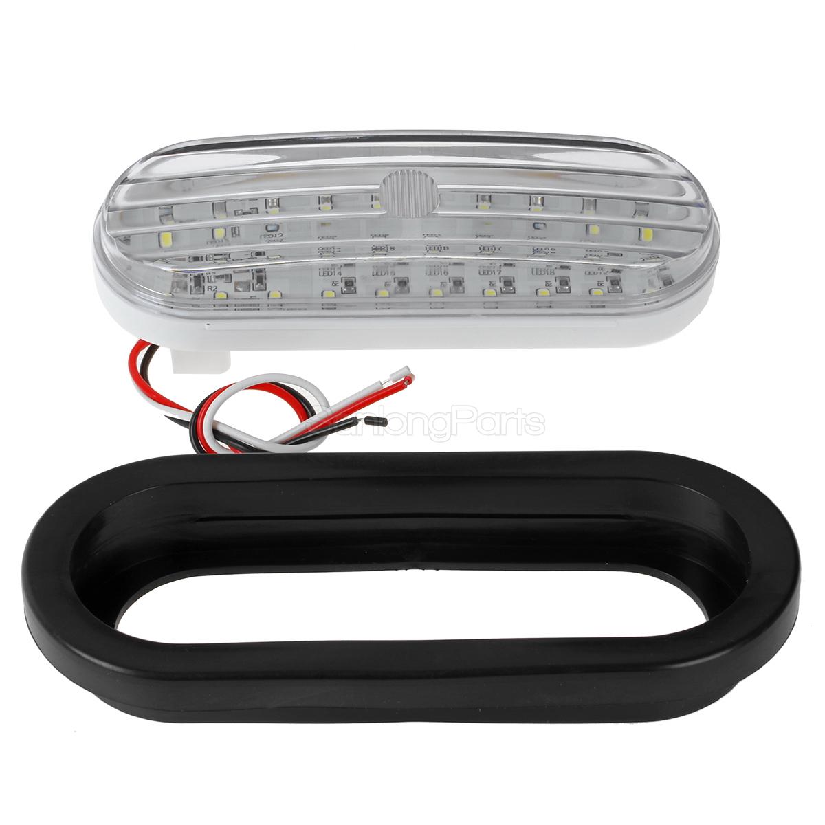 2xTrailer Lights White 30 LED 6" Oval Stop/Turn/Tail/Backup Truck