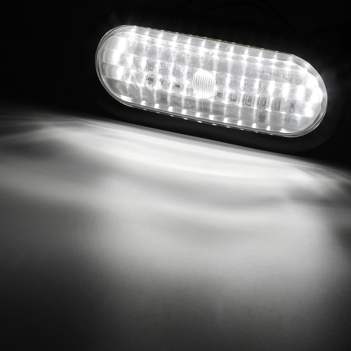 Utility 45 LED 6" Oval White Sealed Stop Turn Tail Reverse Light Flush