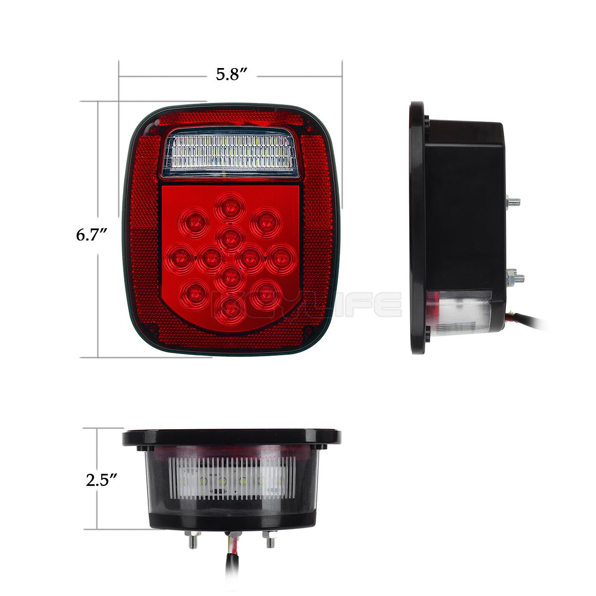 2XTRUCK Trailer Boat Jeep Stop Turn Tail Backup License 39 LED Lights