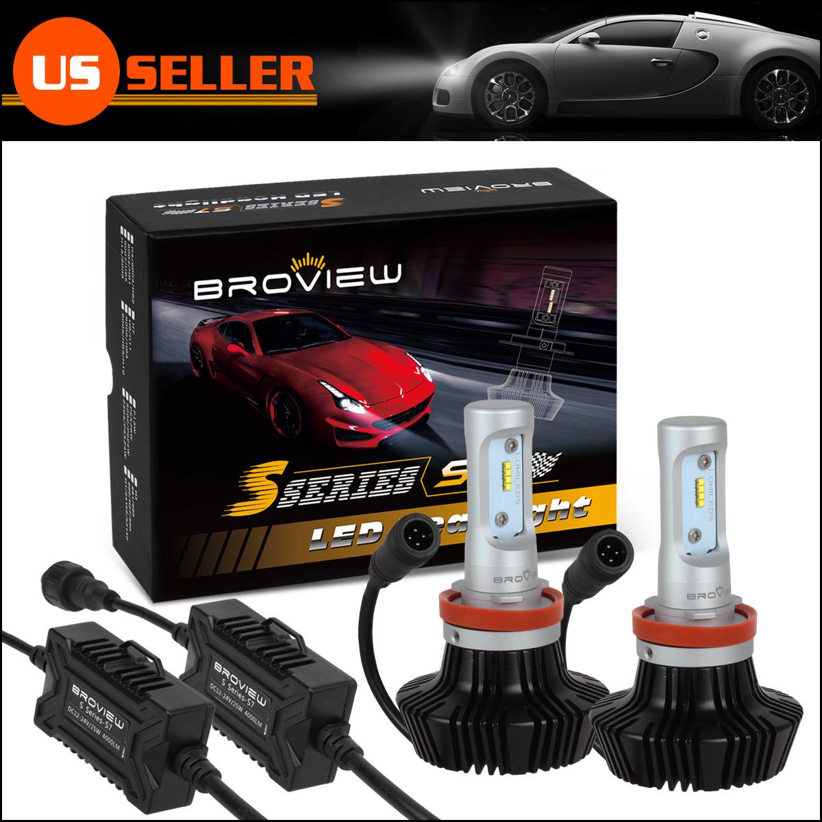 BroView S7 LED Headlight Bulbs Conversion Kit H11 H8 H9 50w 8000Lm