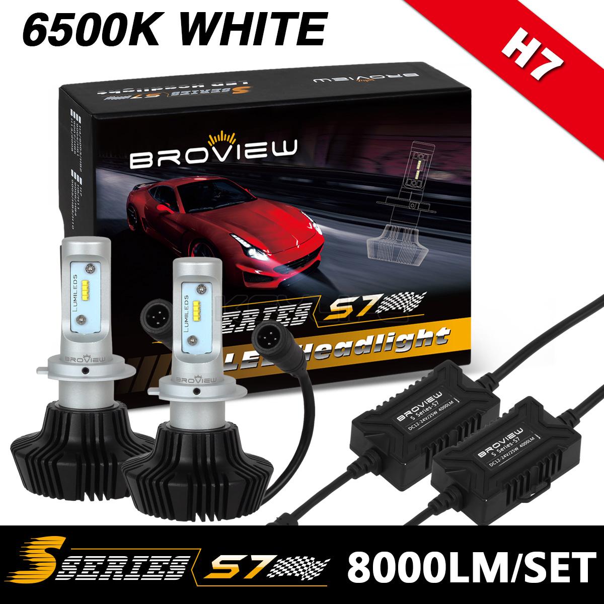 H7 8000LM Headligh Low Beam LED Bulb Replace HID White Conversion Kit