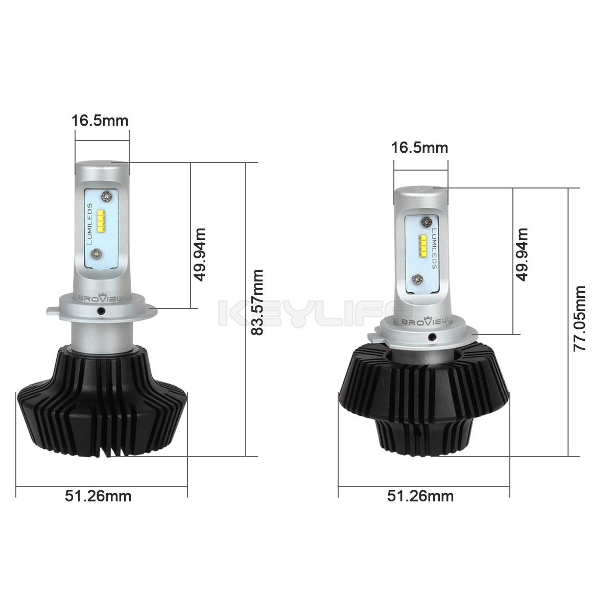 H7 8000LM Headligh Low Beam LED Bulb Replace HID White Conversion Kit
