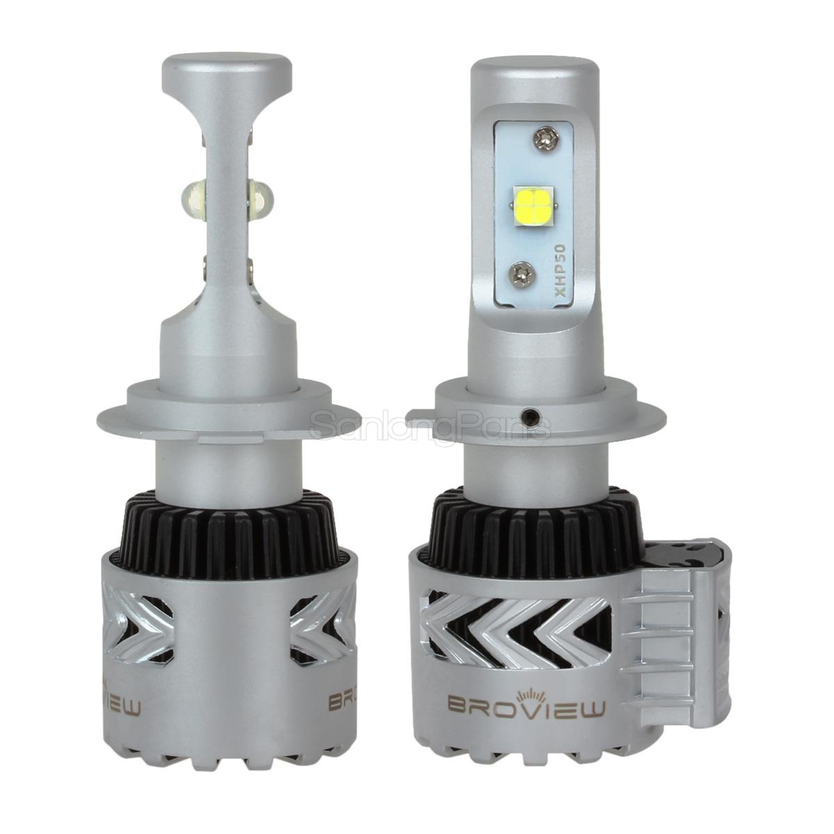 BroView V8 H7 LED Headlight 12000LM Conversion Kit 72w Cree 6500K White