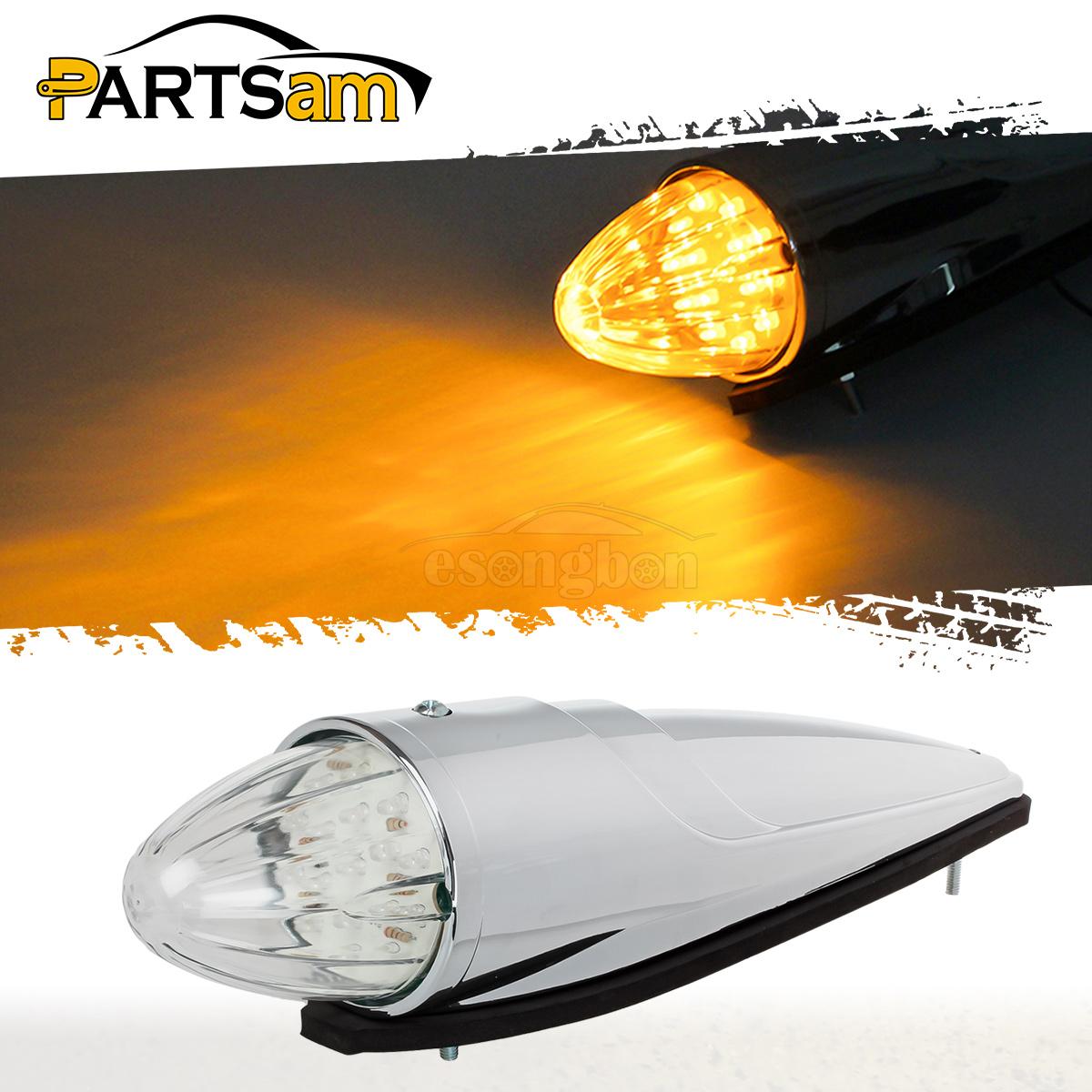 17 LED Clear/Amber Semi Truck Top Clearance Roof Cab Marker Light for