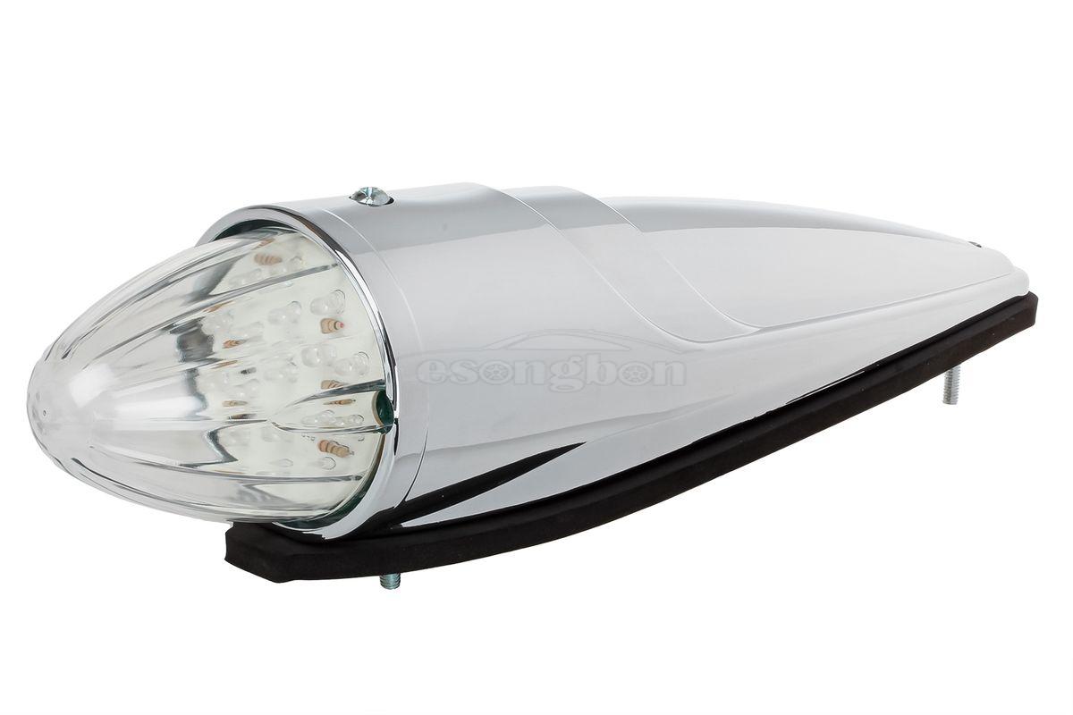 17 LED Clear/Amber Semi Truck Top Clearance Roof Cab Marker Light for