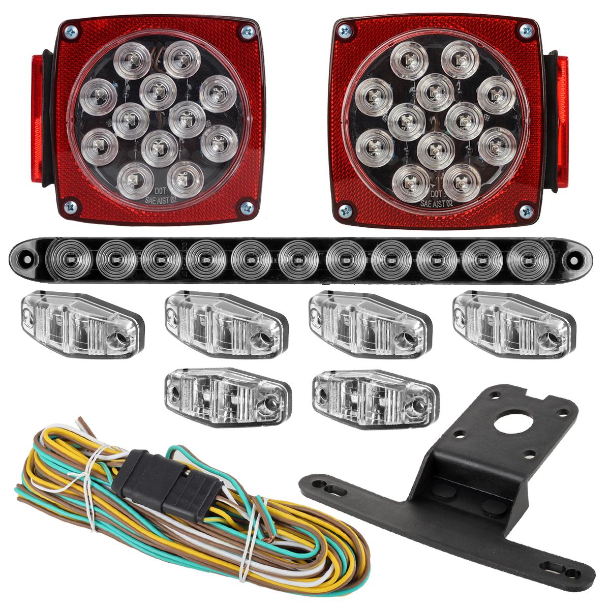 Led Trailer Boat Light Kit Stop Turn Tail Side Marker