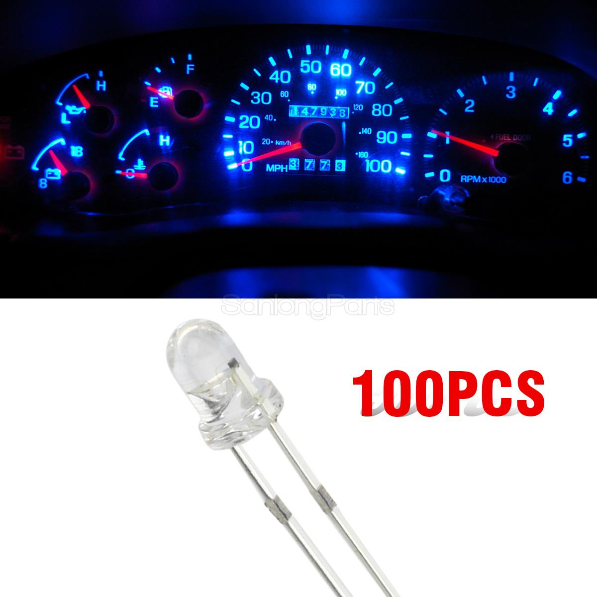 100x Blue 3mm Instrument Cluster Dash Panel Lights LED Lamp for Volvo