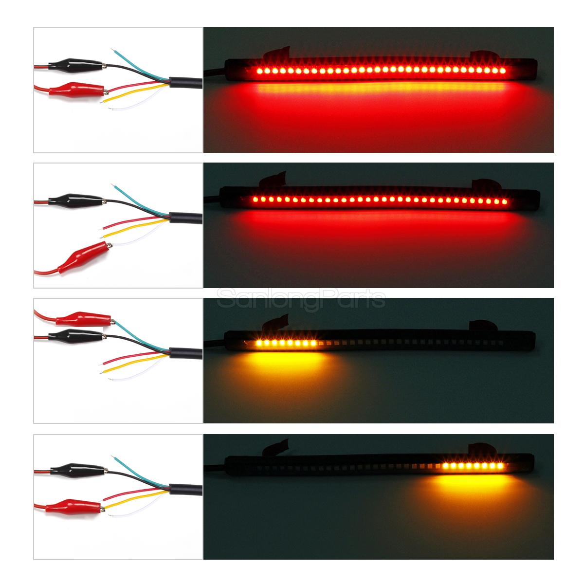 Motorcycle Integrated 32led 8 Tail Brake Stop Turn Signal Running Light Strip Ebay 8950