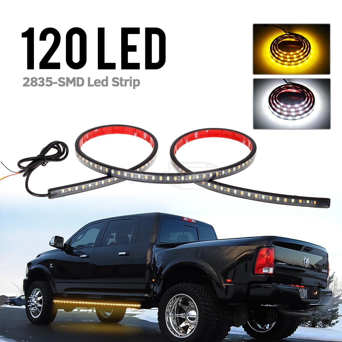 48" Side Mounted LED Running Lights Door Sill Light Bar 120LED Amber