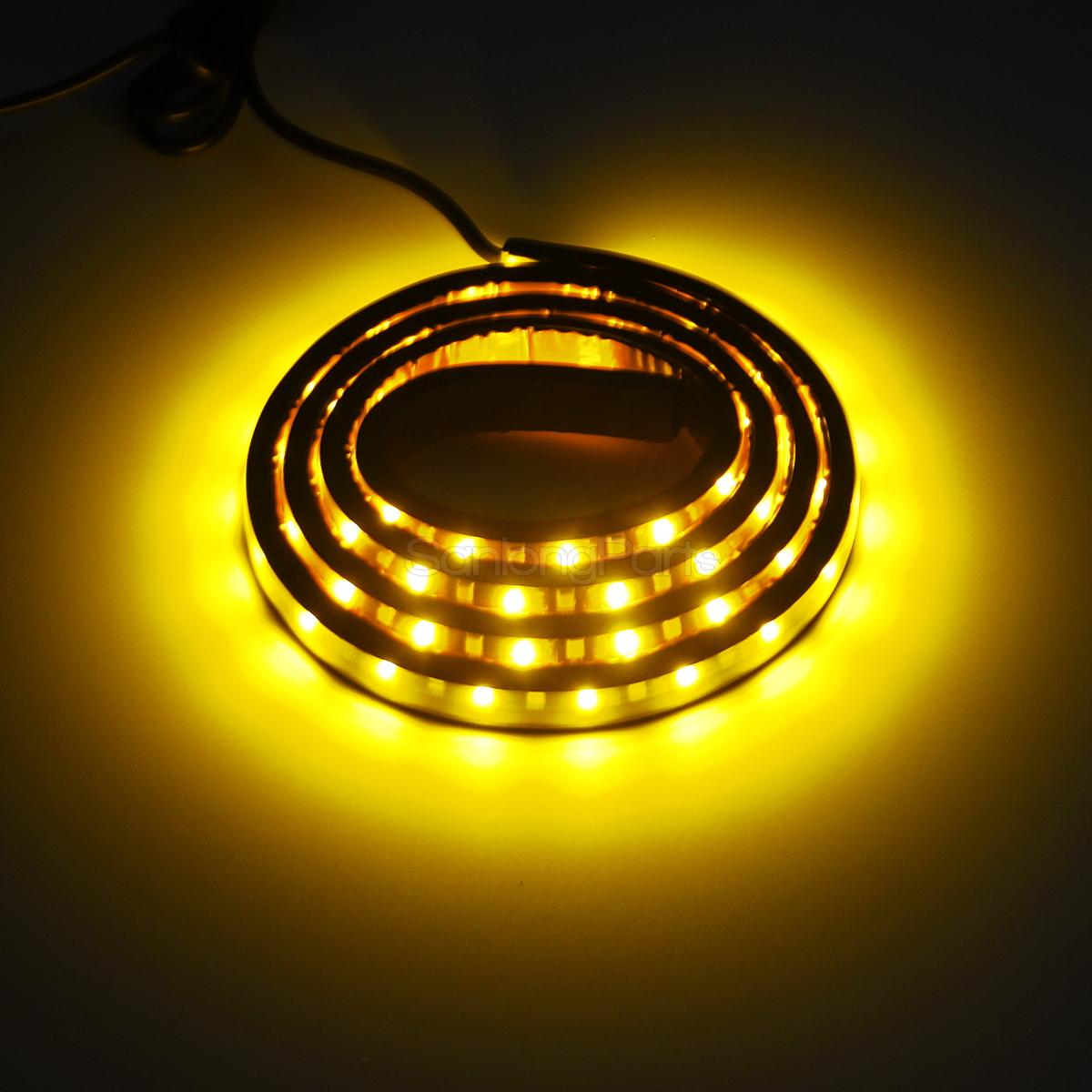 48" White/Amber Led Running Board Light Bar Step Side Door Led Light