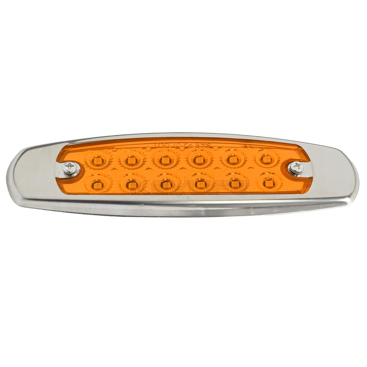 10x 6.15"LED Marker Clearance Light 12LED Pigtail Connector Amber