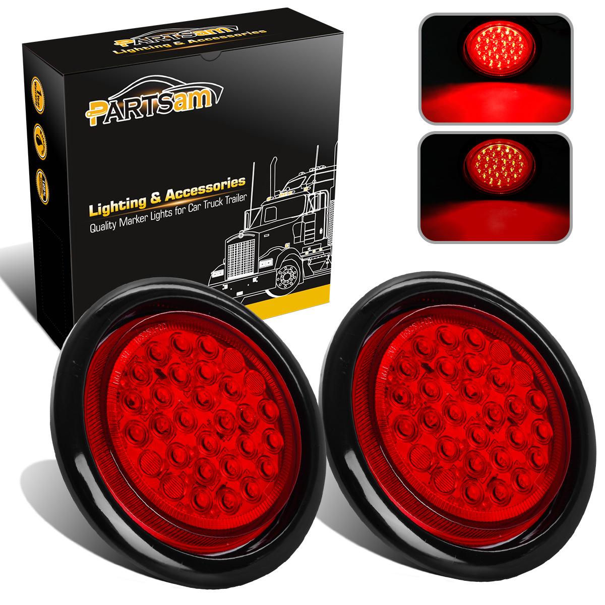 2 Sealed Red 4 U0026quot Round Stop Turn Tail Brake Lights W