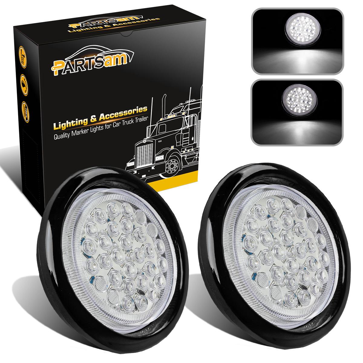 2PC 4" Round Backup Reverse Fog Lights w/Rubber Mount 30 LED Truck