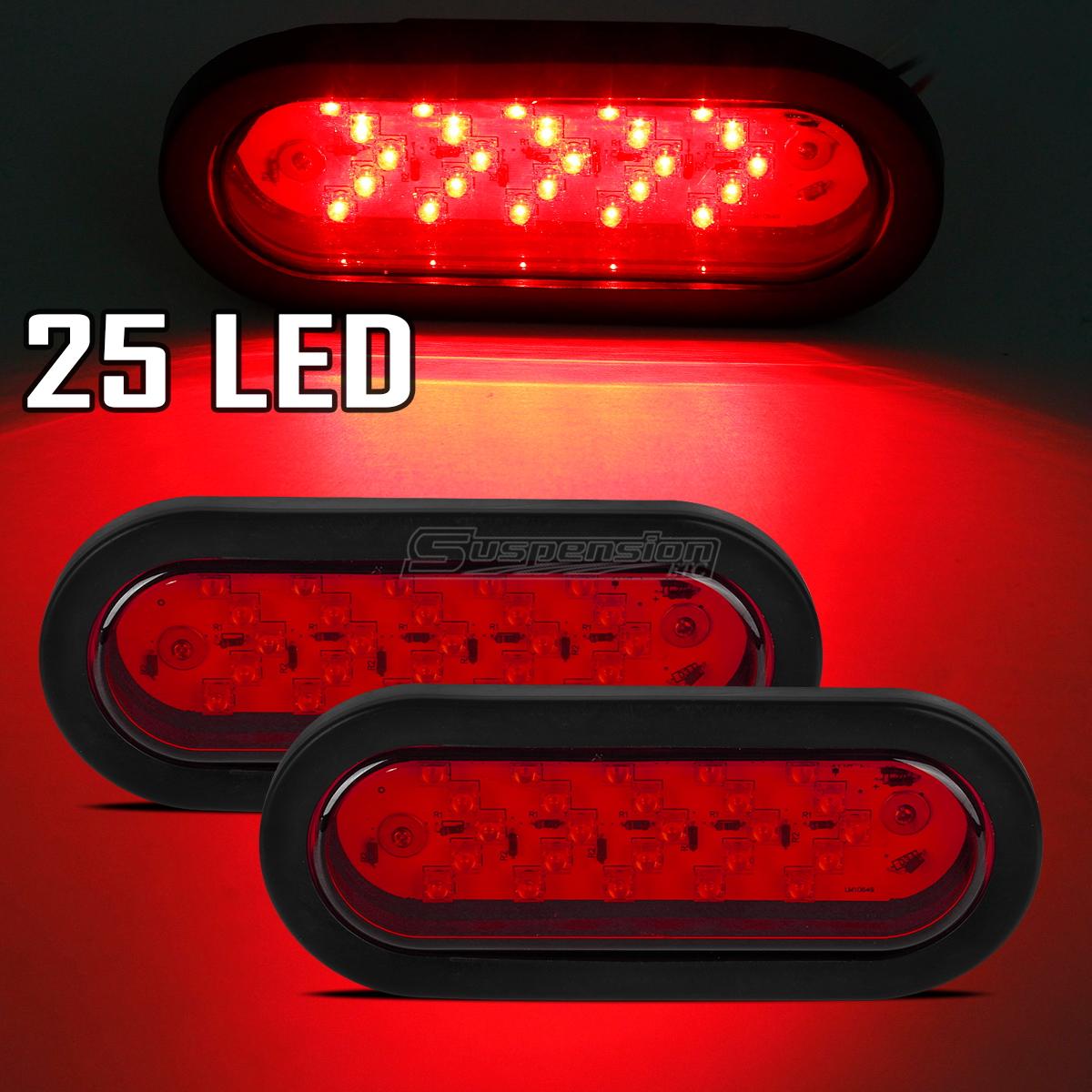 (2) 6" Red Sequential Arrow Turn Signal indicator 12V Lights 25 LED