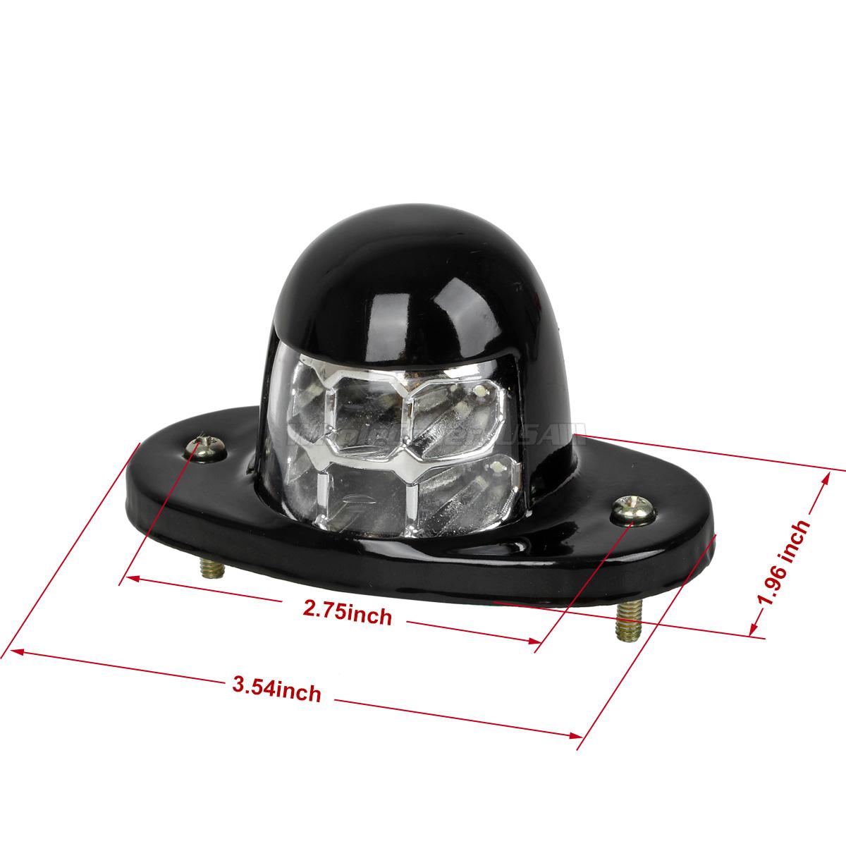2pcs Universal LED License Plate Light Wiring Lamp for Car Van Trailer