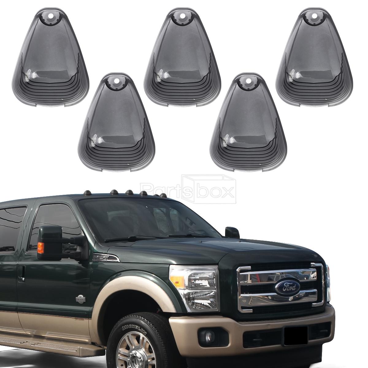 5 Smoke Cab Roof Running Marker Light Cover Lens For Ford F250 F350