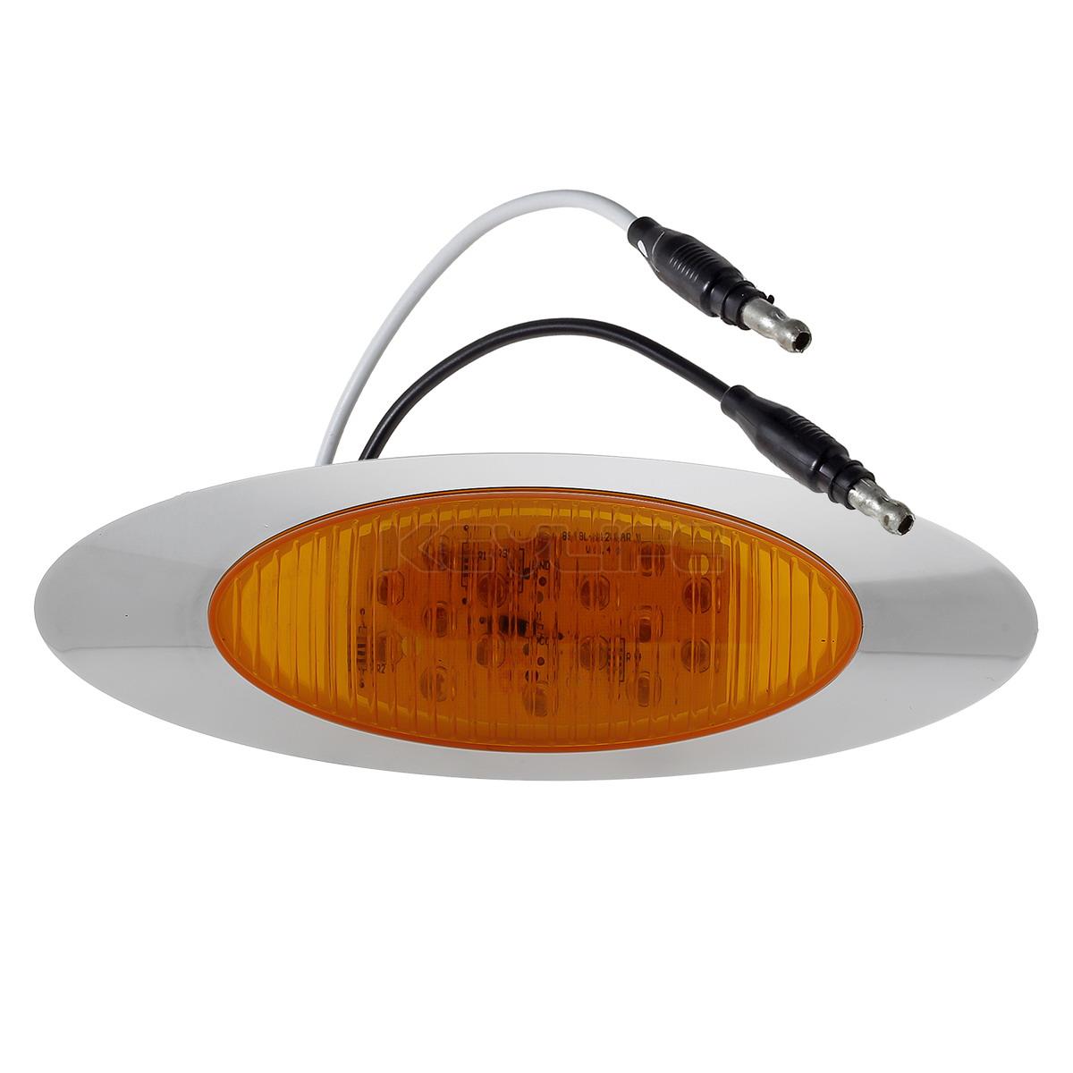 7x 6.5" Side Marker Clearance Lights Amber 16 LED for Kenworth Peterbilt Chrome eBay