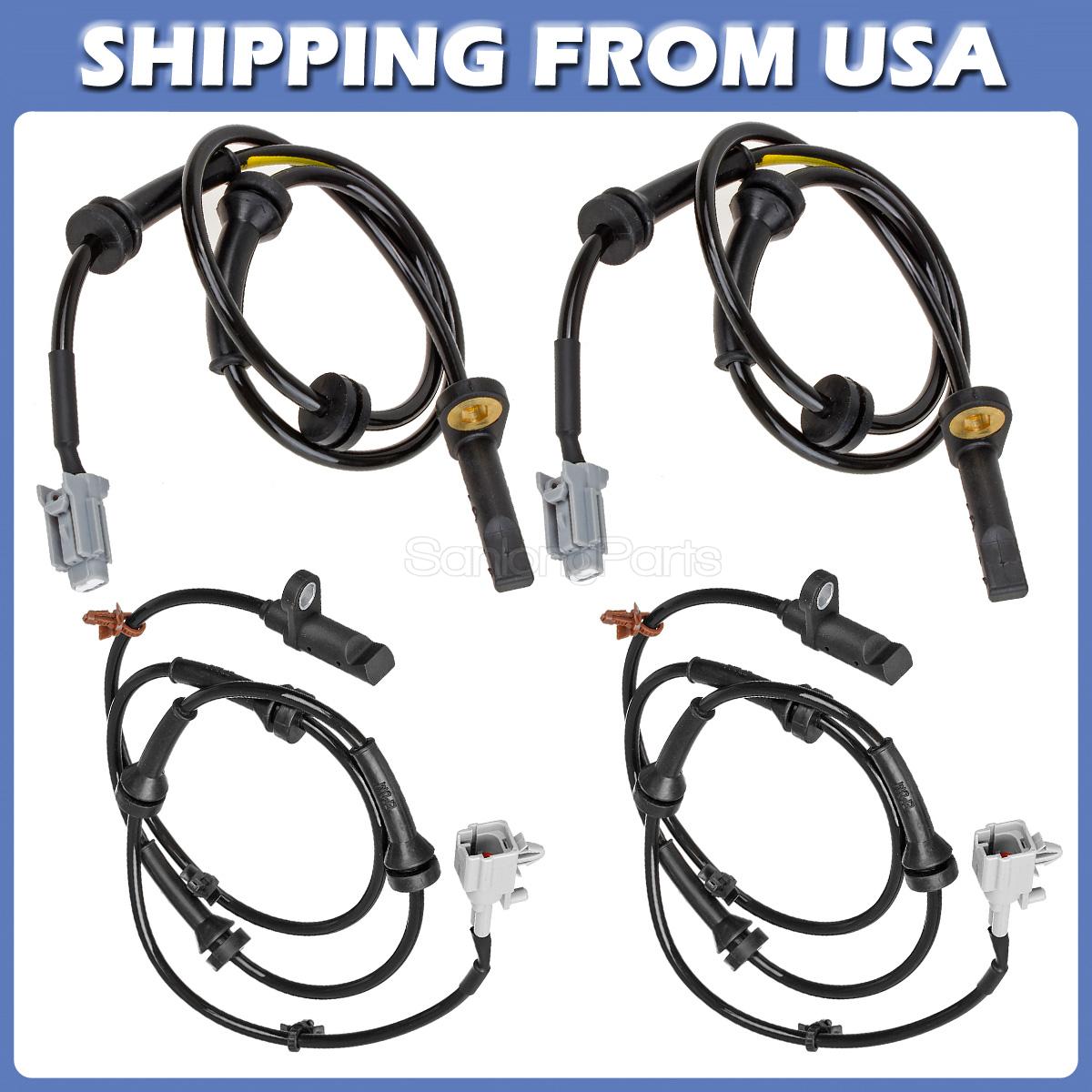 4pcs Front+Rear ABS Wheel Speed Sensor For 20082013 Nissan Rogue 2.5L