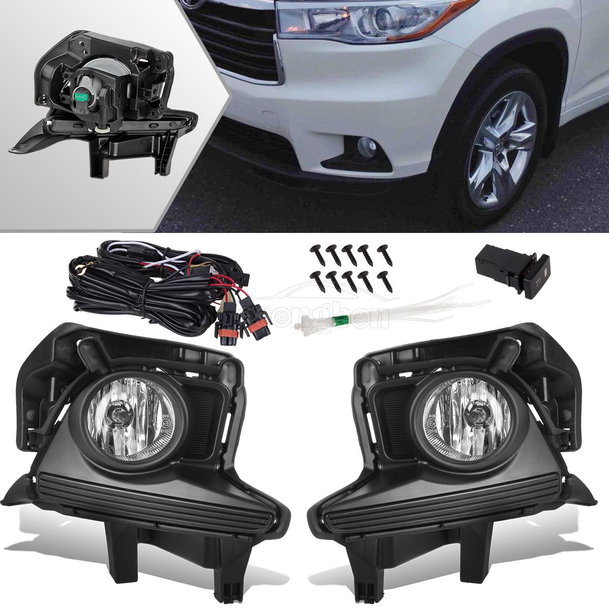 For 20142016 Toyota Highlander Bumper Fog Light Clear Wiring Kit